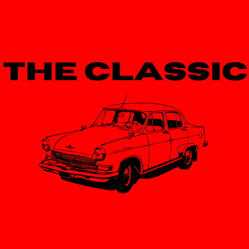 Logo com um carro clássico com título The Classic